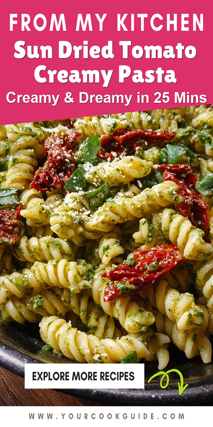 Sun Dried Tomato Creamy Pasta served warm with cozy spices