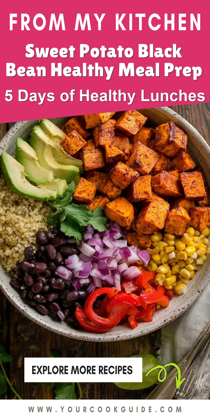 Sweet Potato Black Bean Healthy Meal Prep served warm with cozy spices