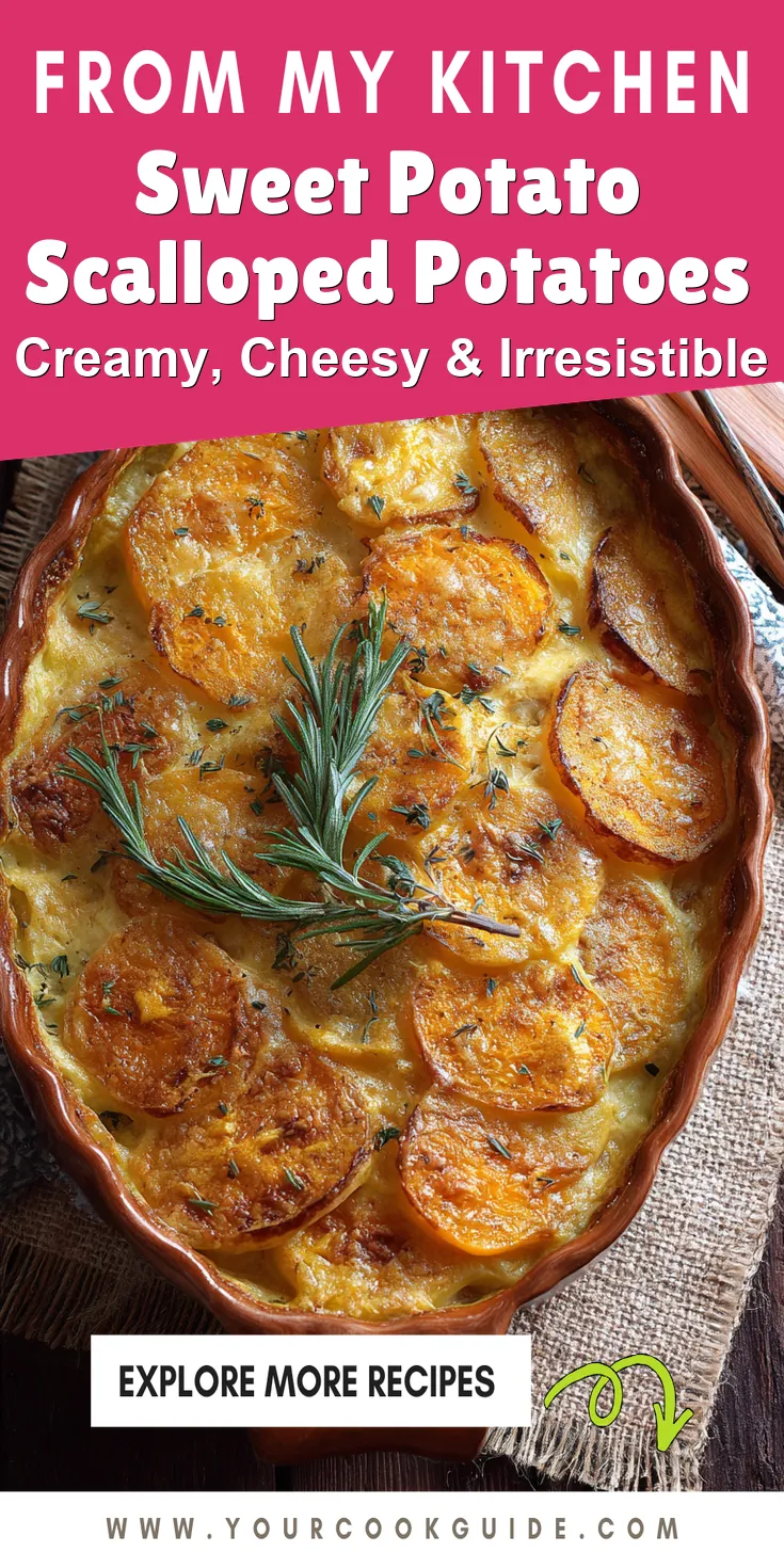 Sweet Potato Scalloped Potatoes served warm with cozy spices