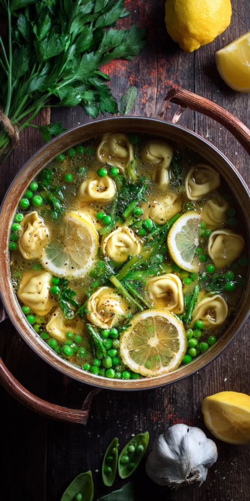Tortellini in Broth Spring Dinner Ideas served warm with cozy spices