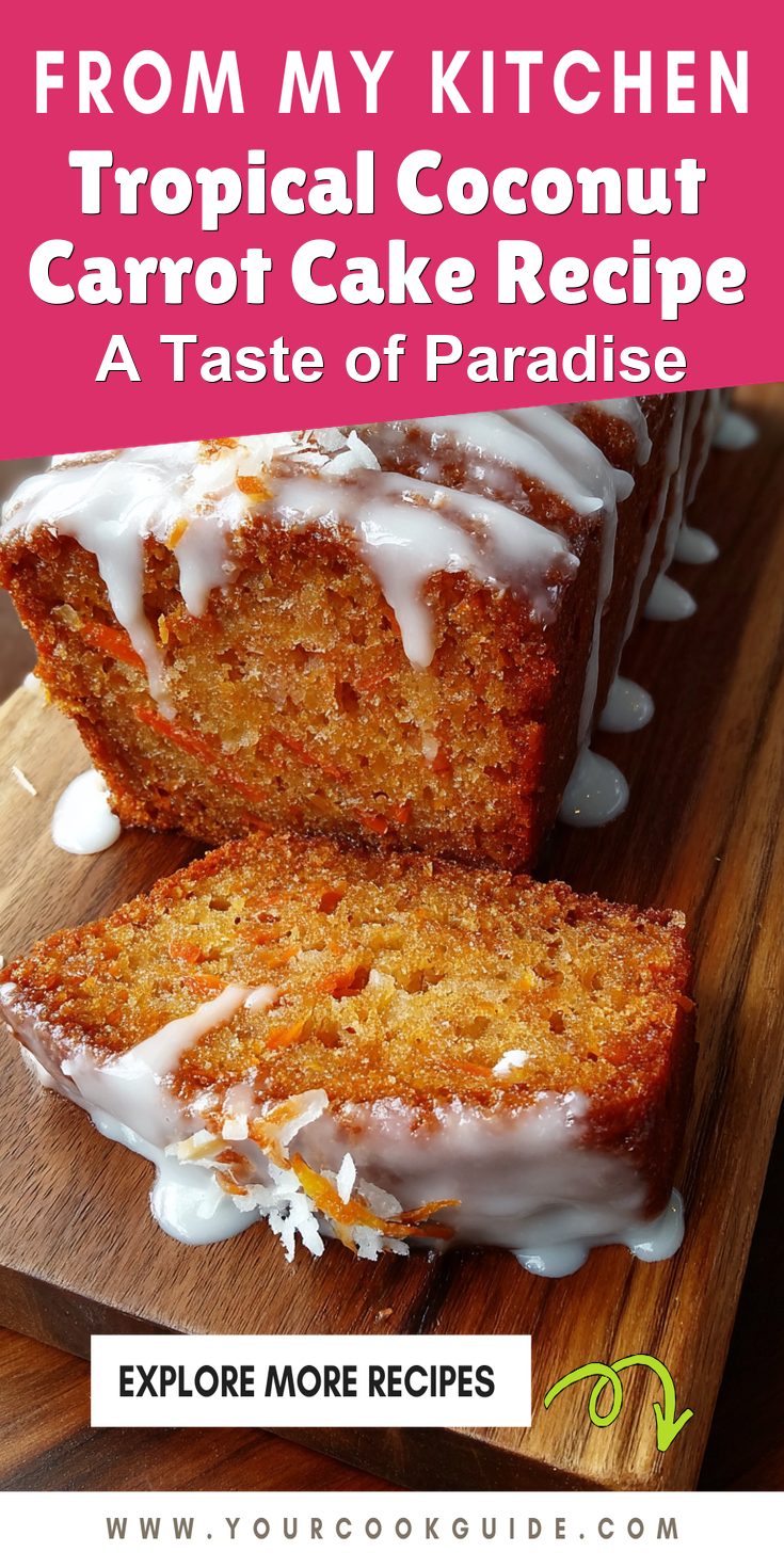 Tropical Coconut Carrot Cake Recipe served warm with cozy spices