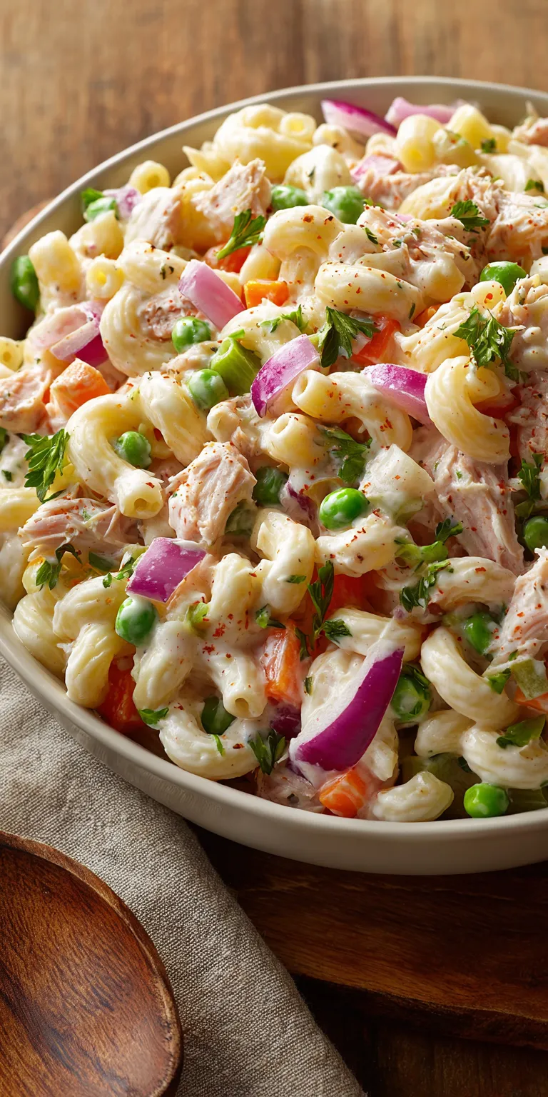 Tuna Macaroni Salad Quick Weeknight Dinners served warm with cozy spices