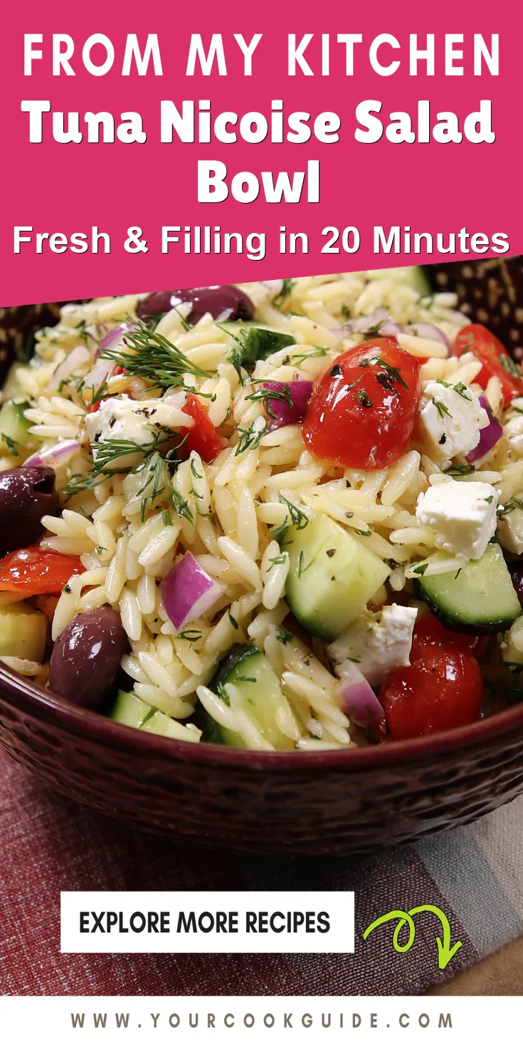 Tuna Nicoise Salad Bowl served warm with cozy spices