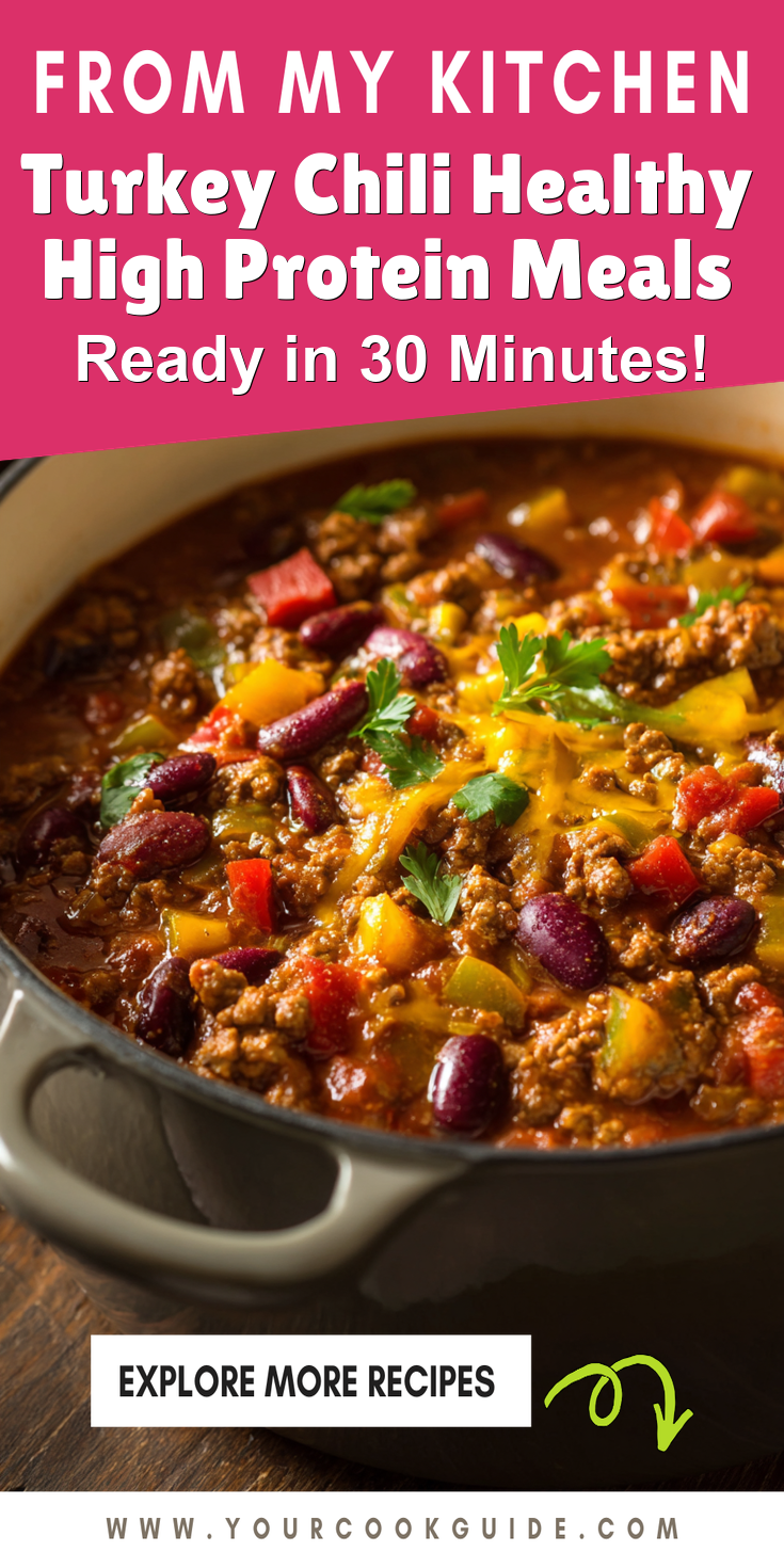 Turkey Chili Healthy High Protein Meals served warm with cozy spices