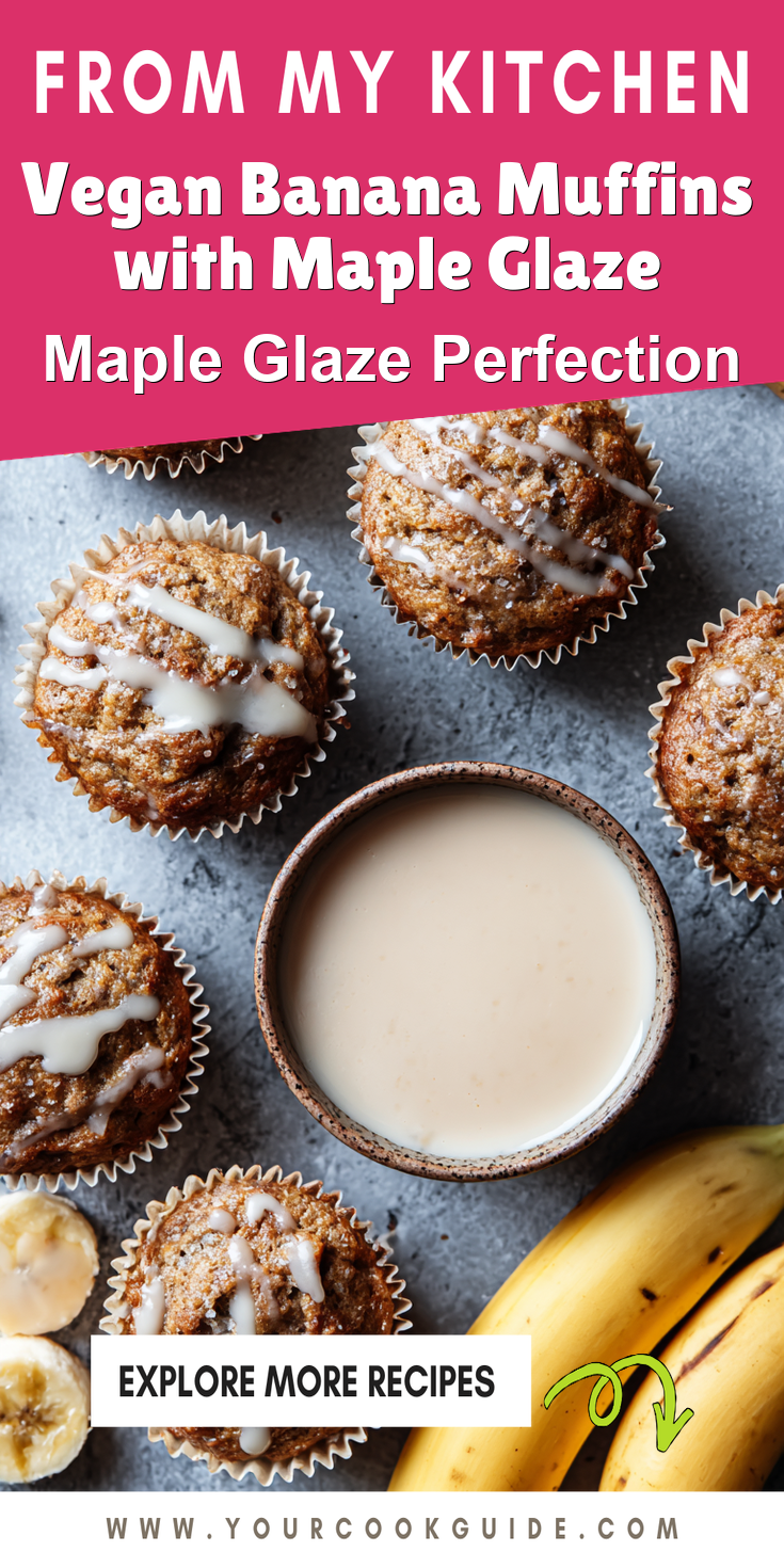 Vegan Banana Muffins with Maple Glaze served warm with cozy spices