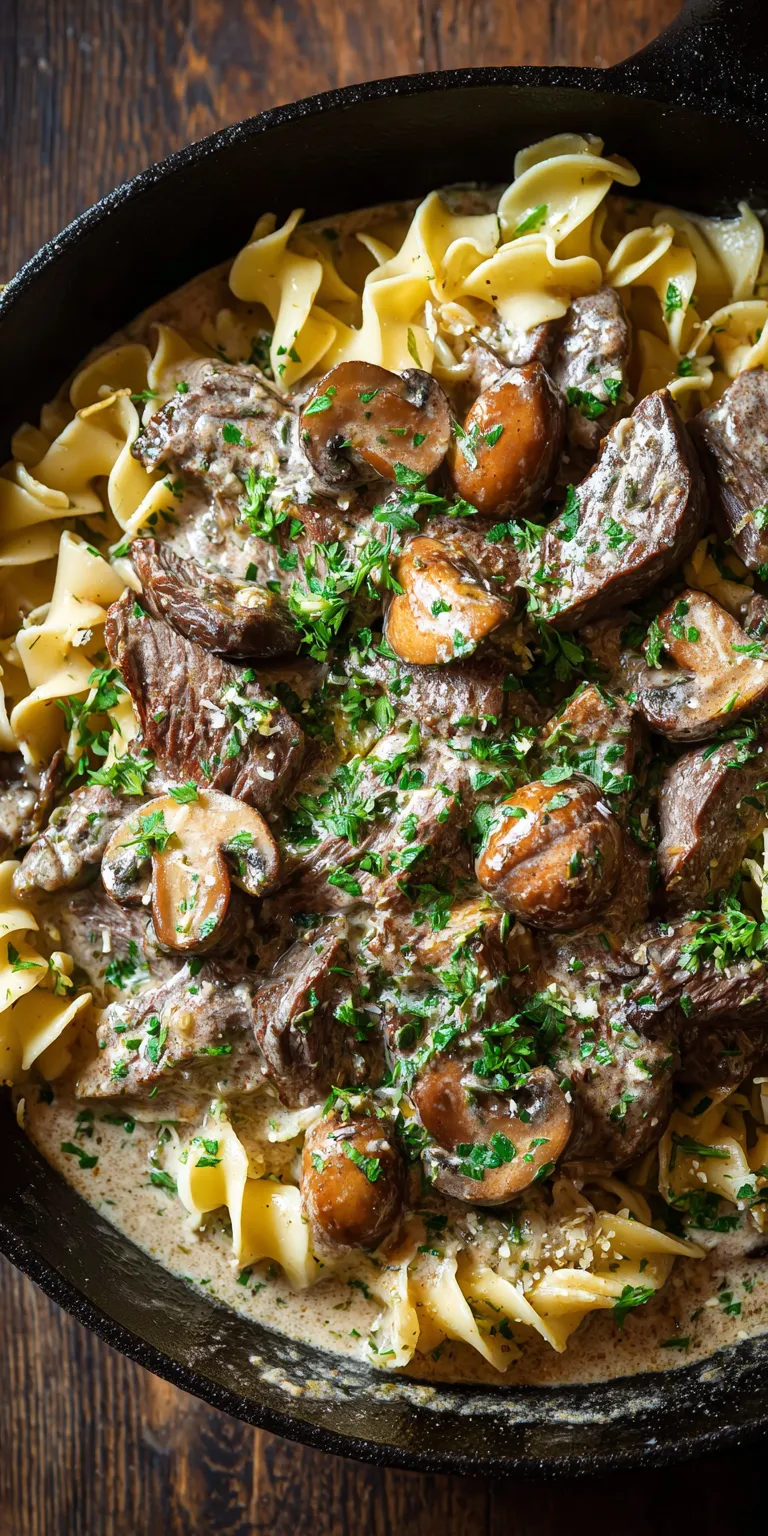 Venison Stroganoff with Mushrooms served warm with cozy spices