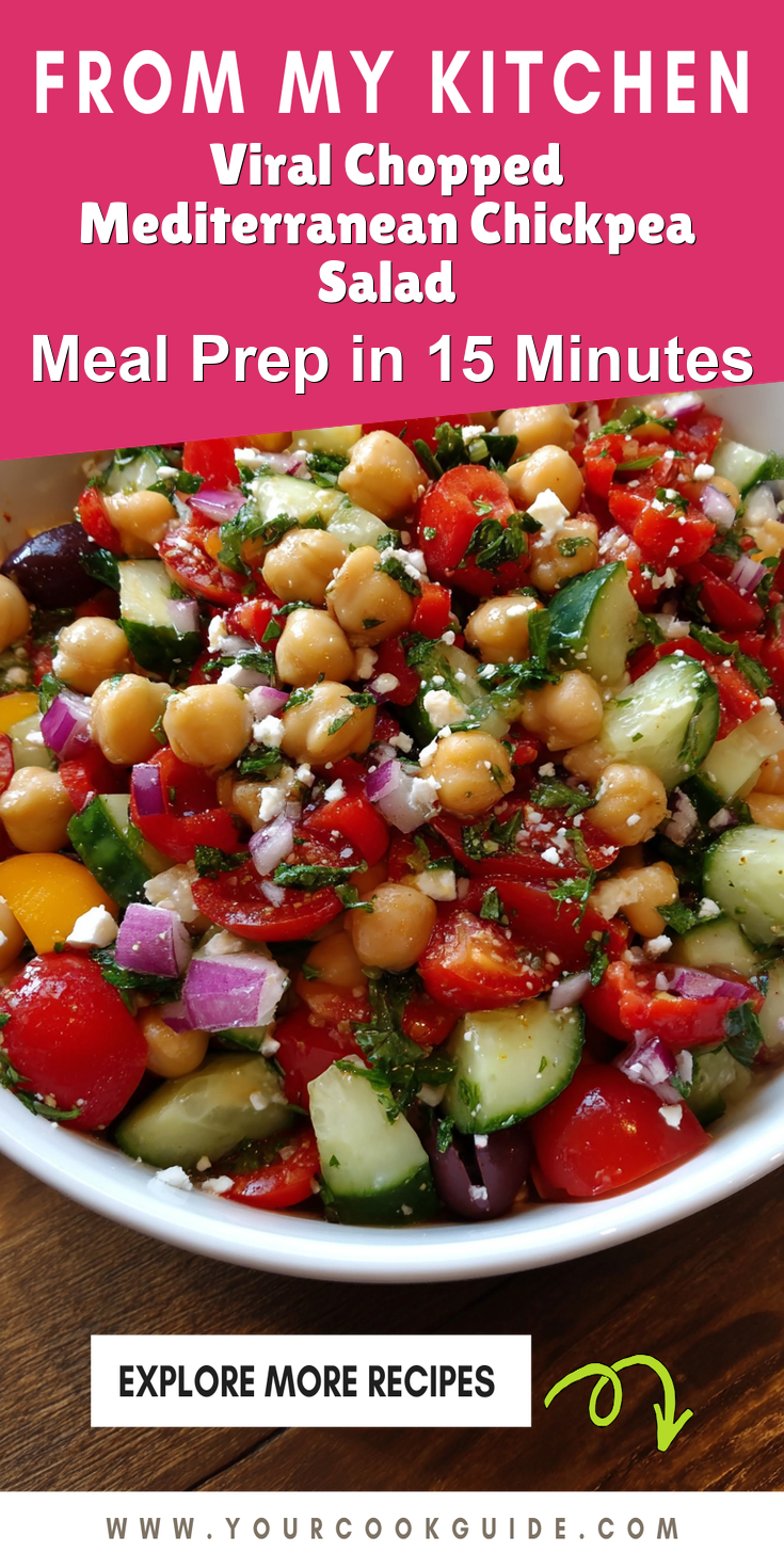 Viral Chopped Mediterranean Chickpea Salad served warm with cozy spices