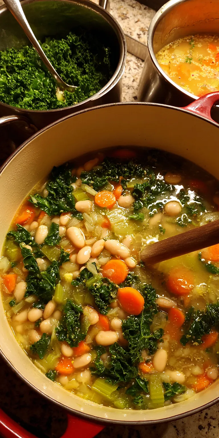 White Bean and Kale Spring Soup Recipes served warm with cozy spices
