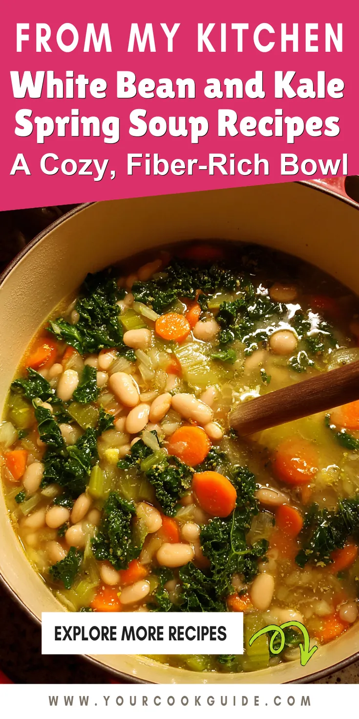 White Bean and Kale Spring Soup Recipes served warm with cozy spices