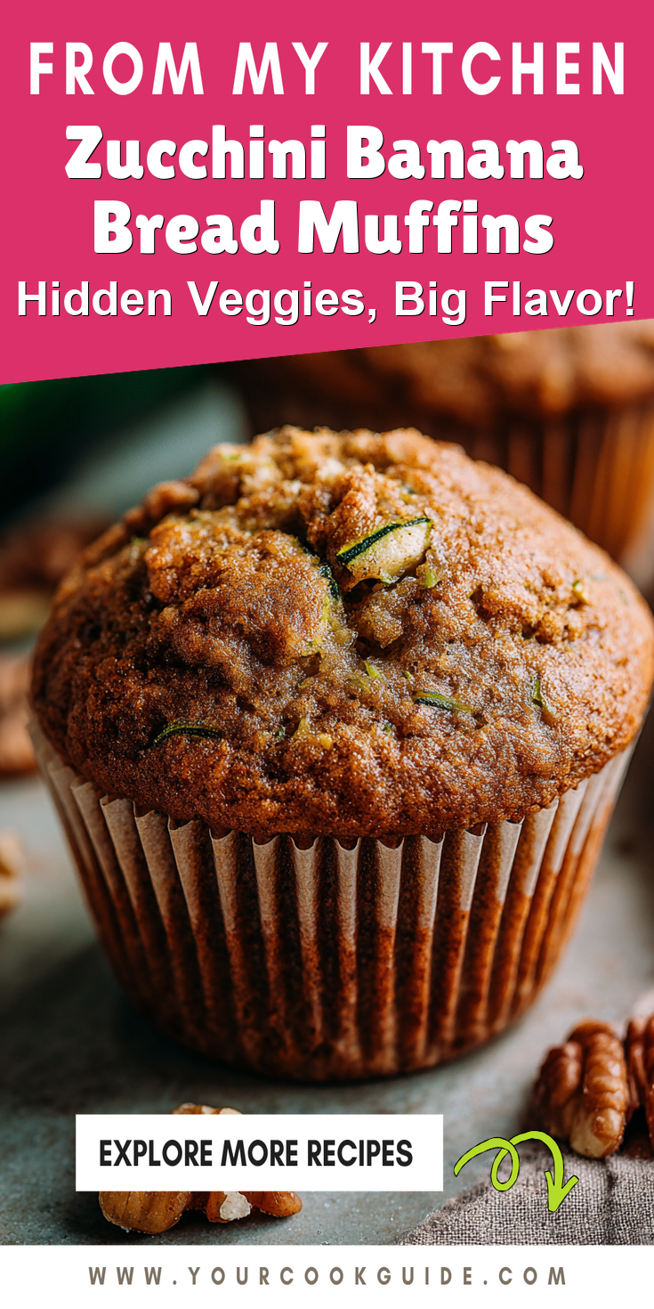 Zucchini Banana Bread Muffins served warm with cozy spices