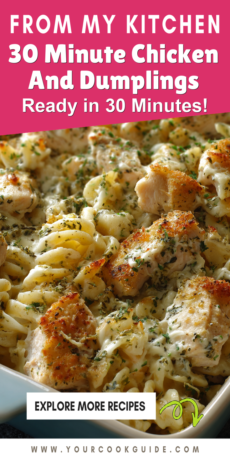 30 Minute Chicken And Dumplings served warm with cozy spices