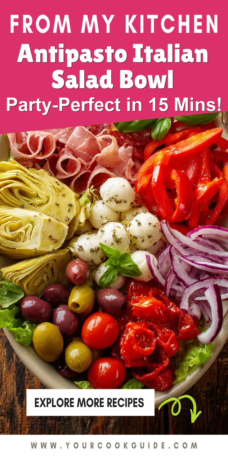 Antipasto Italian Salad Bowl served warm with cozy spices