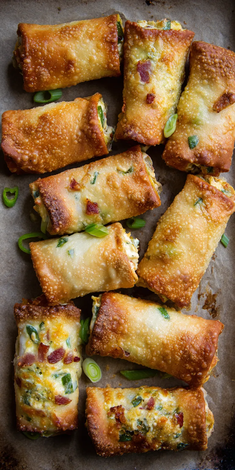 Baked Jalapeno Popper Egg Rolls served warm with gentle spices and a cozy aroma
