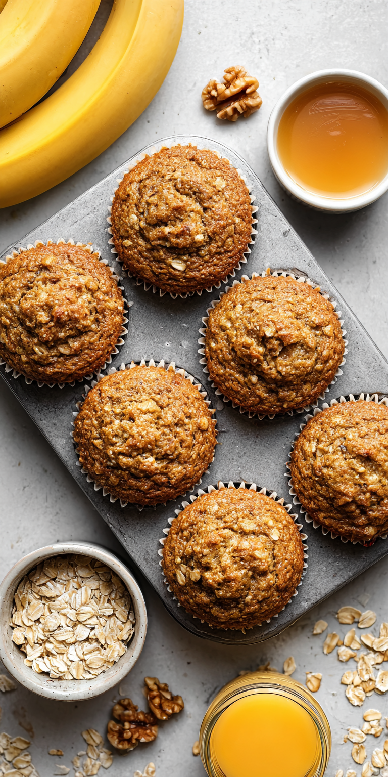 Blender Flourless Banana Oatmeal Muffins Recipe