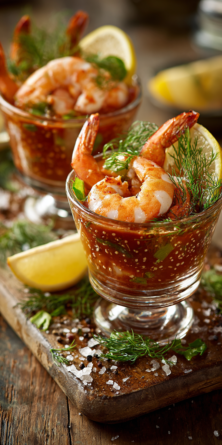 Bloody Mary Shrimp Cocktail Seafood served warm with cozy spices