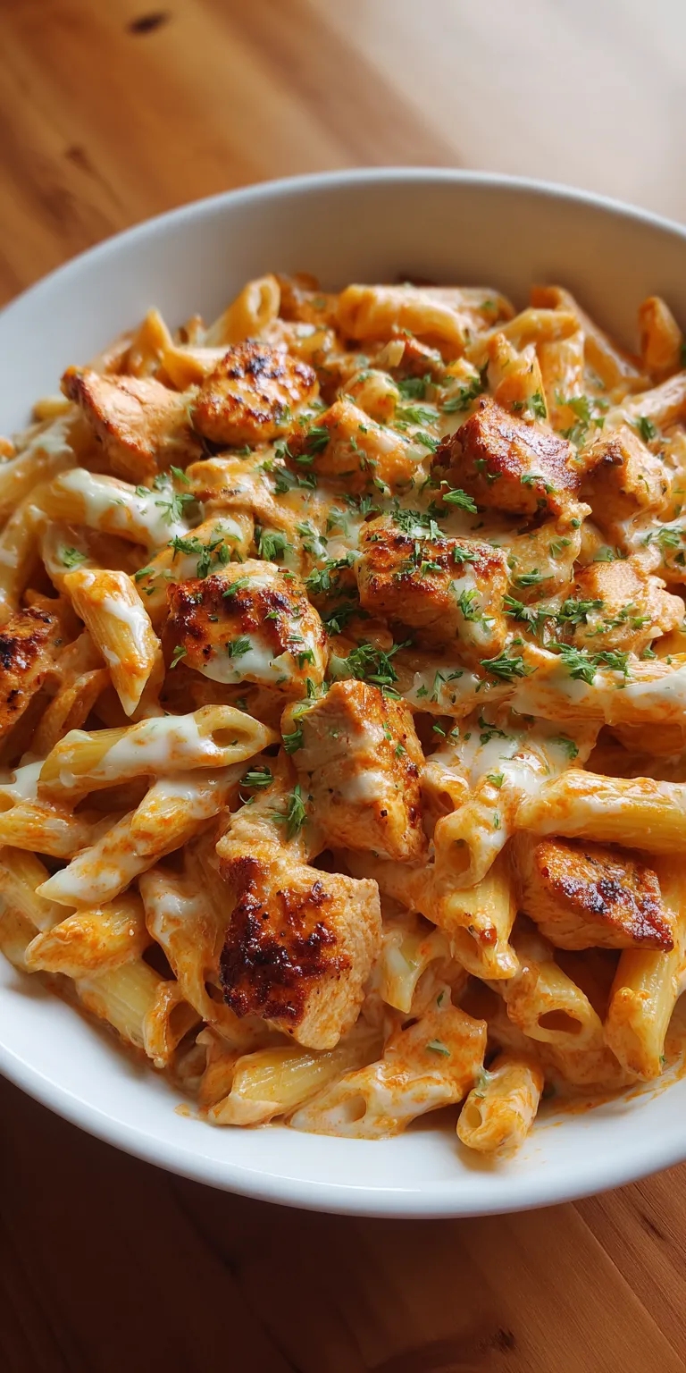 Buffalo Chicken Creamy Pasta served warm with cozy spices