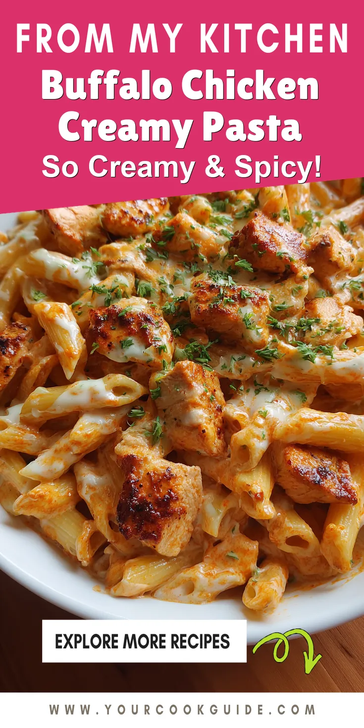Buffalo Chicken Creamy Pasta served warm with cozy spices