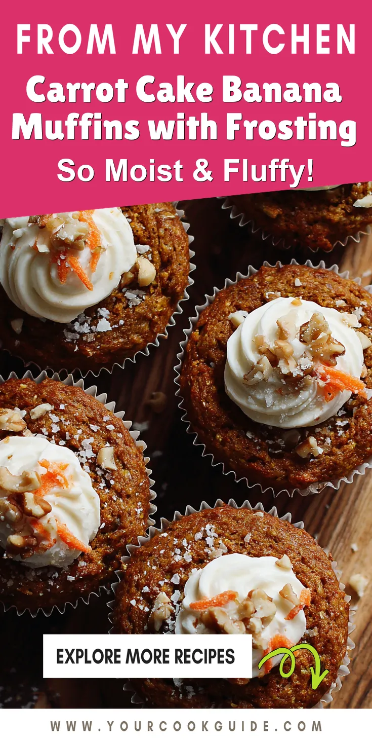Carrot Cake Banana Muffins with Frosting served warm with cozy spices