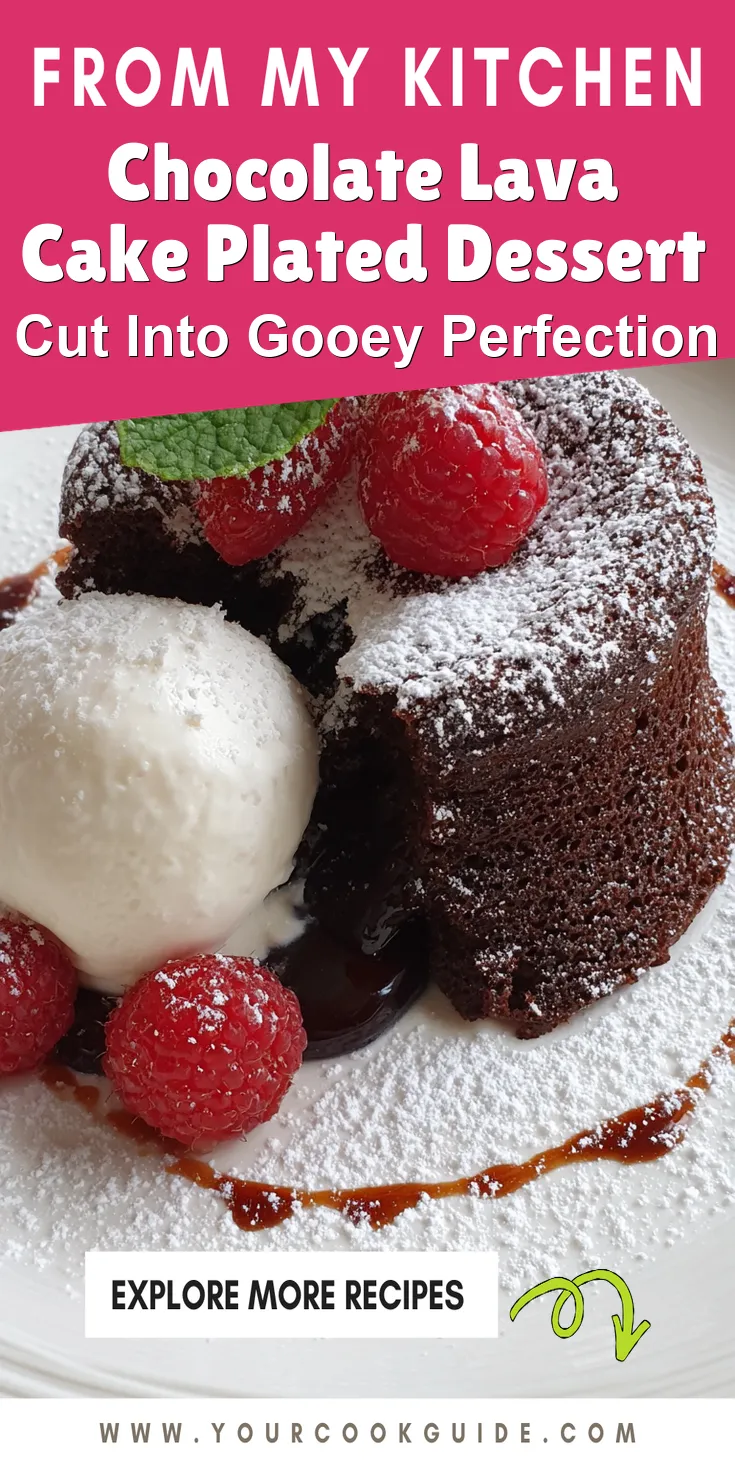 Chocolate Lava Cake Plated Dessert served warm with cozy spices