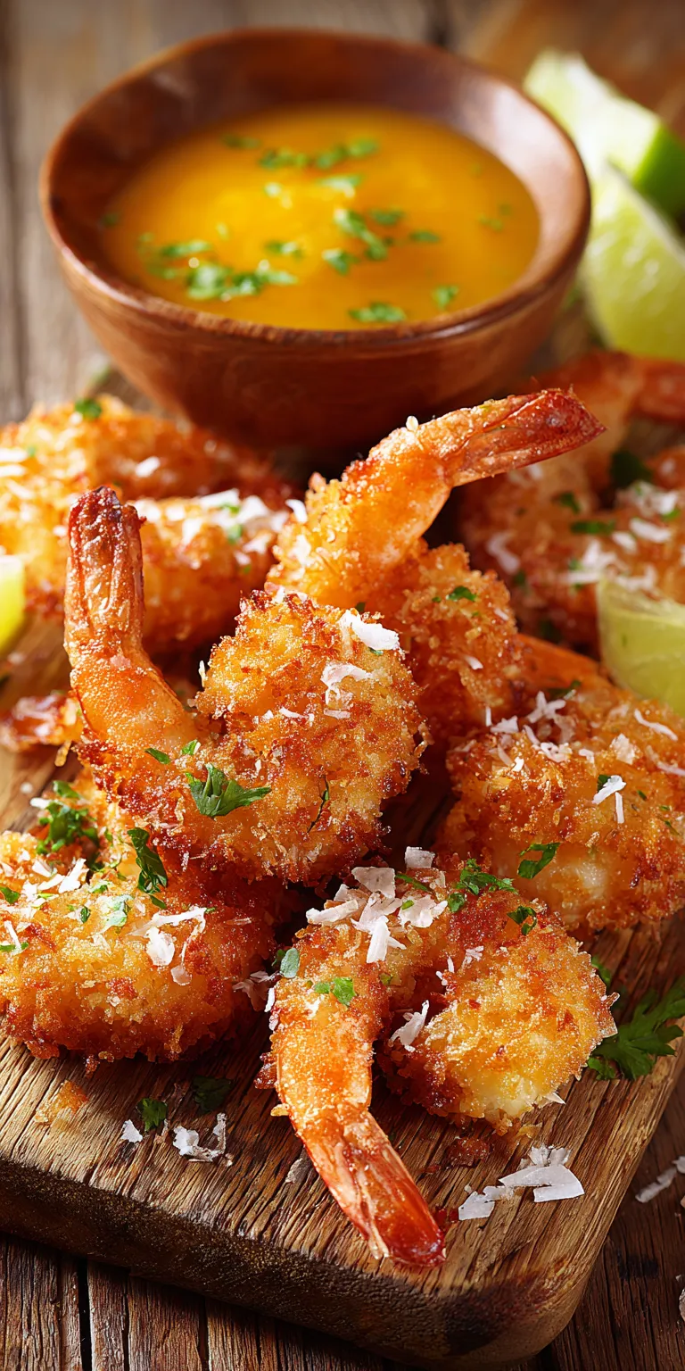 Coconut Shrimp Tropical Seafood served warm with cozy spices