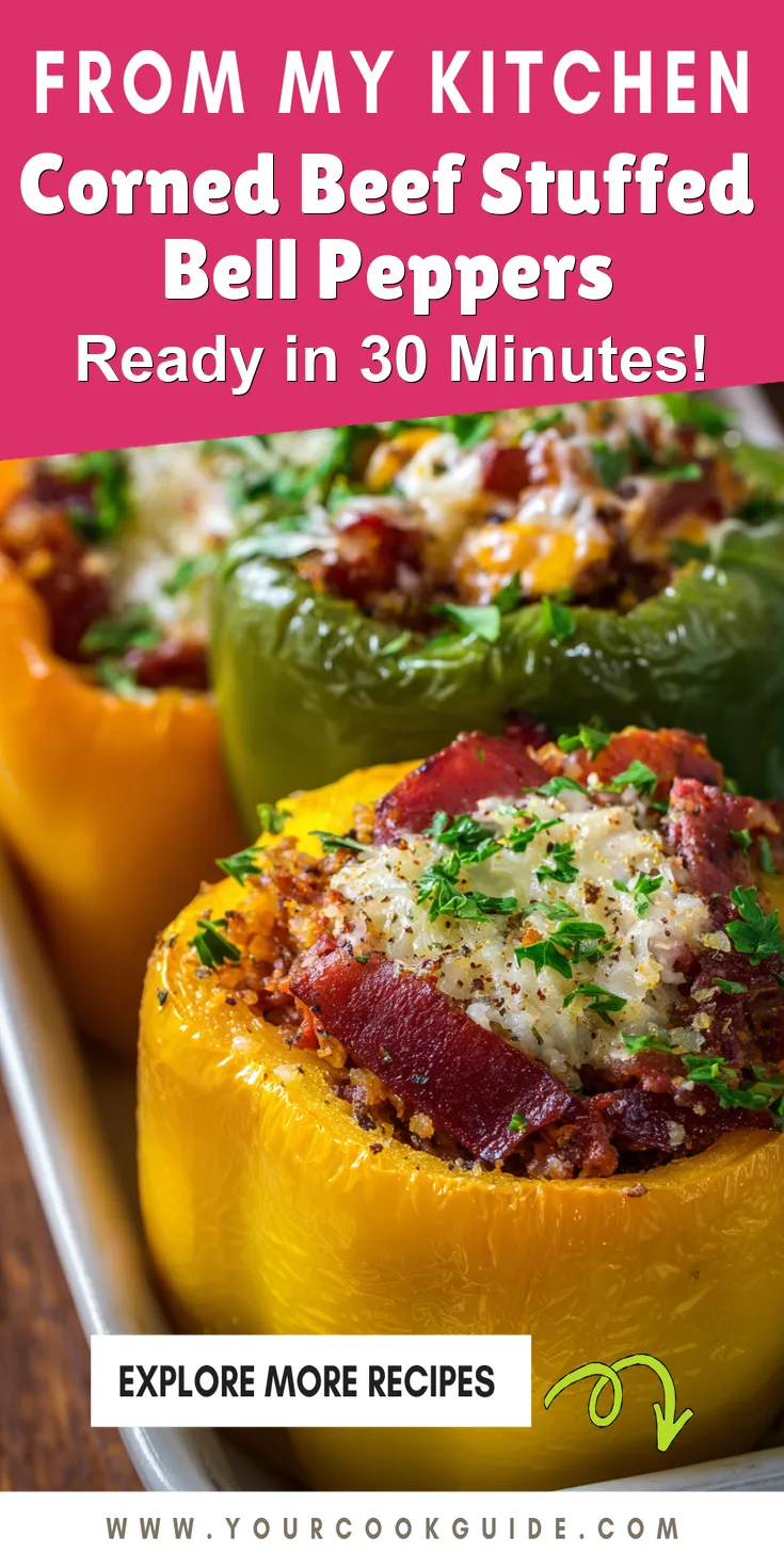 Corned Beef Stuffed Bell Peppers served warm with cozy spices
