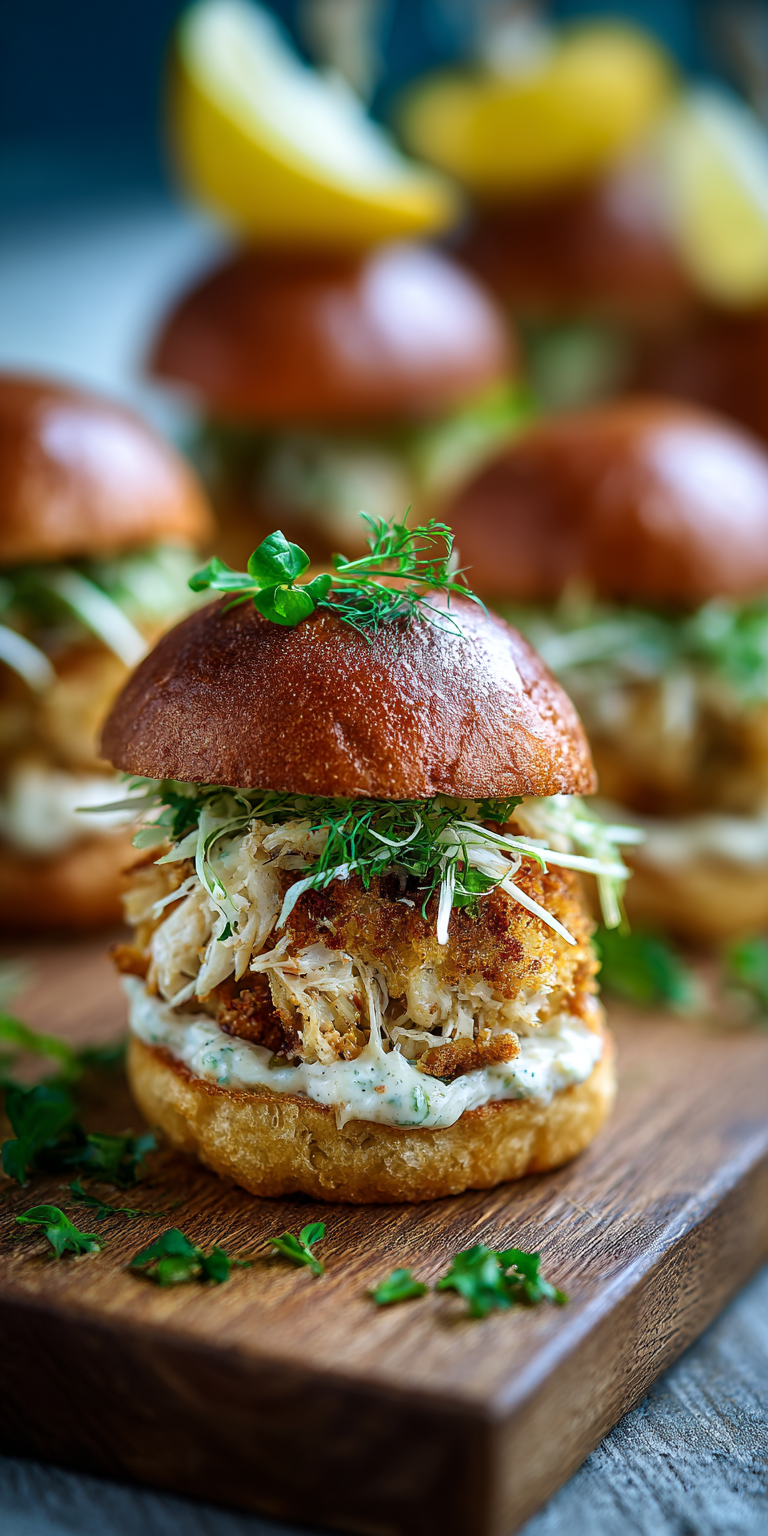 Crab Cake Sliders Seafood Dishes served warm with cozy spices