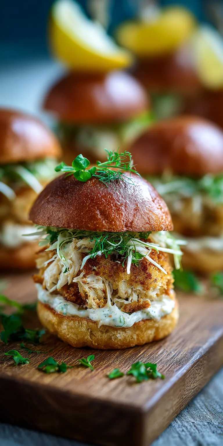 Crab Cake Sliders Seafood Dishes served warm with cozy spices