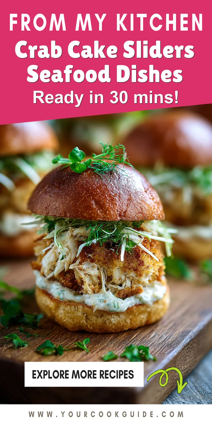 Crab Cake Sliders Seafood Dishes served warm with cozy spices
