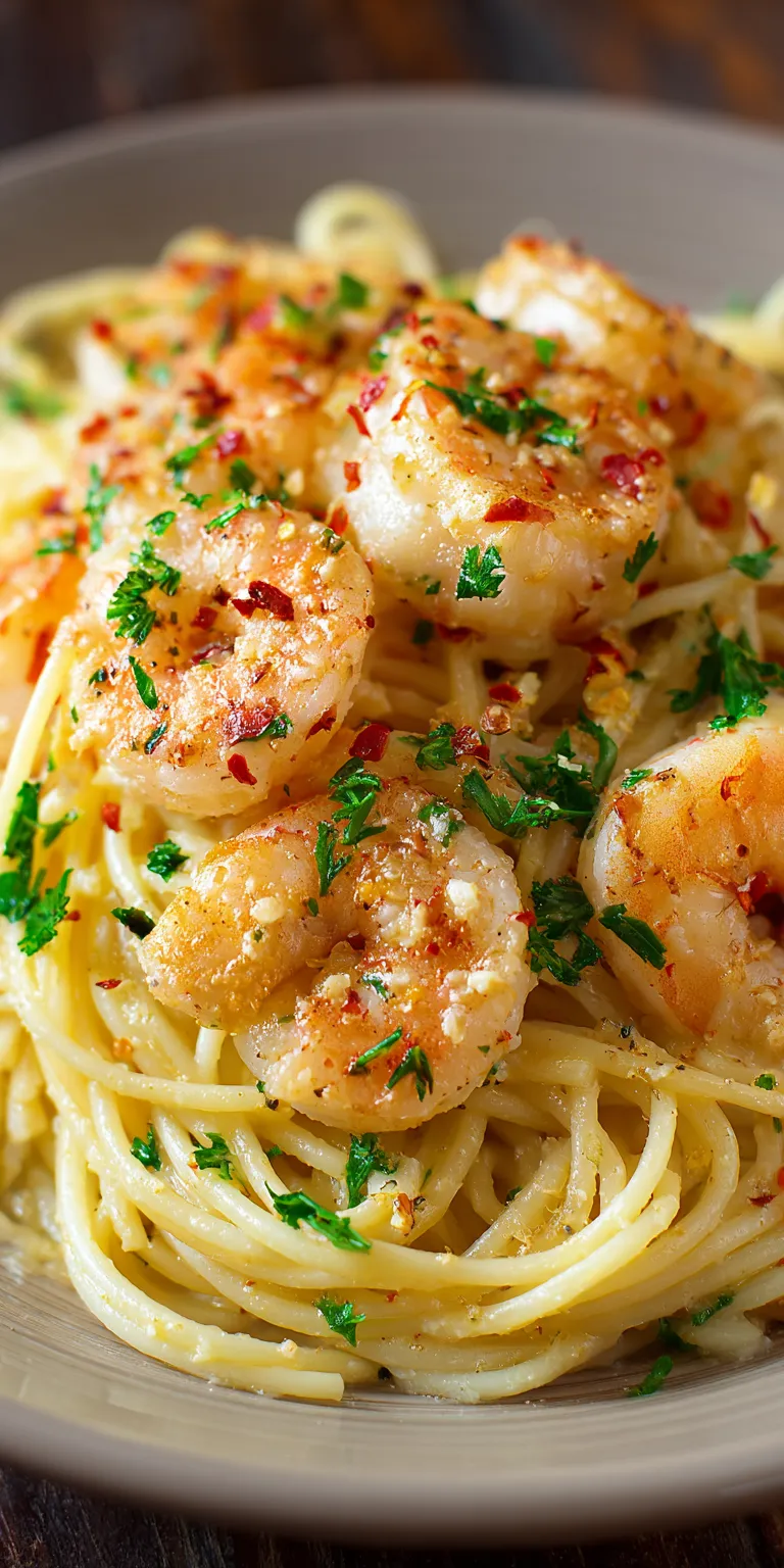 Creamy Shrimp Scampi Pasta served warm with cozy spices