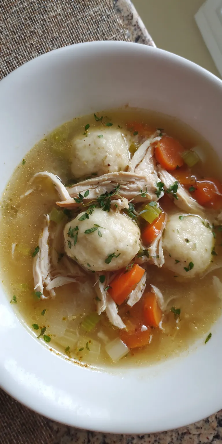 Grandmas Secret Chicken And Dumplings served warm with gentle spices and a cozy aroma