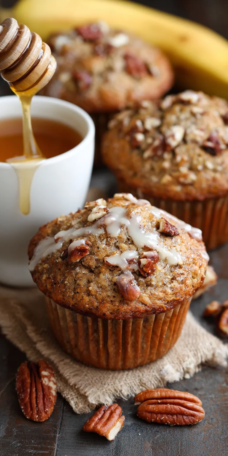 Maple Pecan Banana Muffins served warm with cozy spices