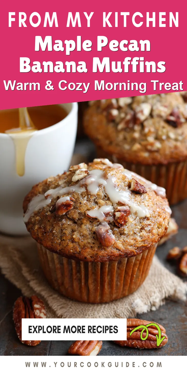 Maple Pecan Banana Muffins served warm with cozy spices