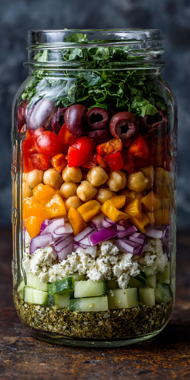 Mediterranean Mason Jar Meal Prep Salad Recipe