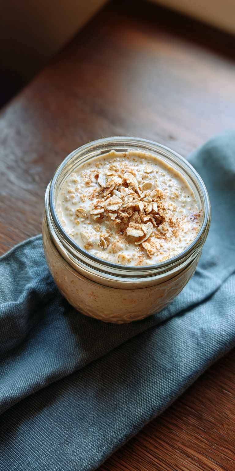 Overnight Oats with Protein Powder Breakfast served warm with cozy spices