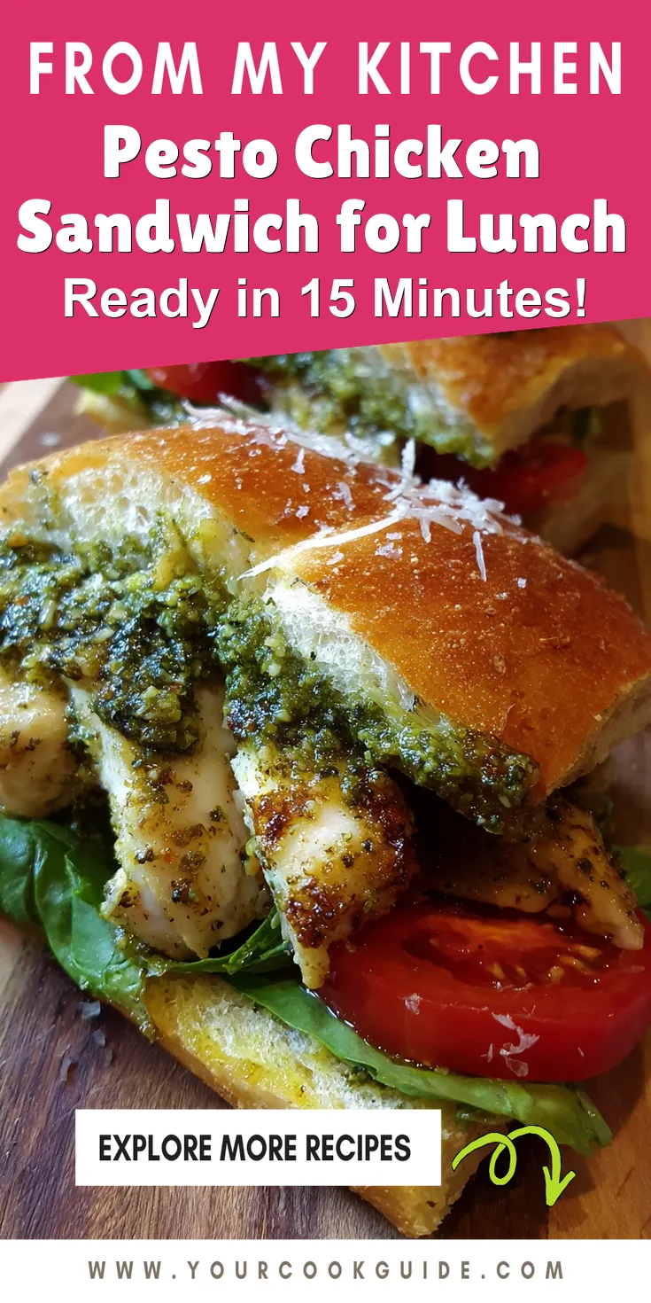 Pesto Chicken Sandwich for Lunch served warm with cozy spices