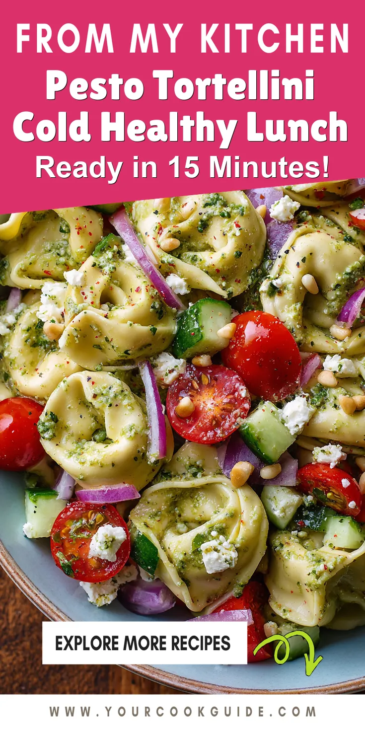 Pesto Tortellini Cold Healthy Lunch served warm with gentle spices and a cozy aroma