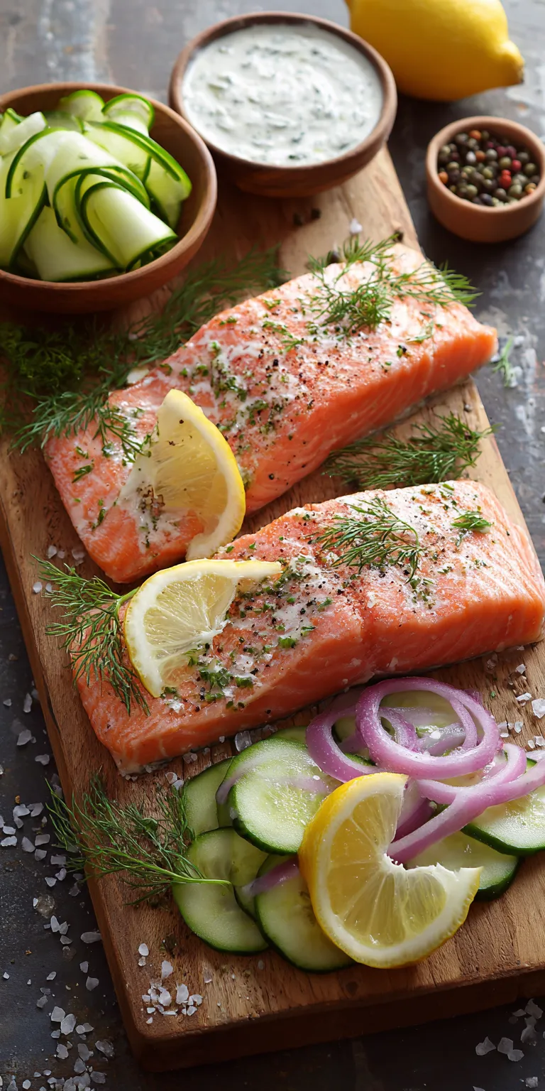 Poached Salmon with Cucumber served warm with cozy spices