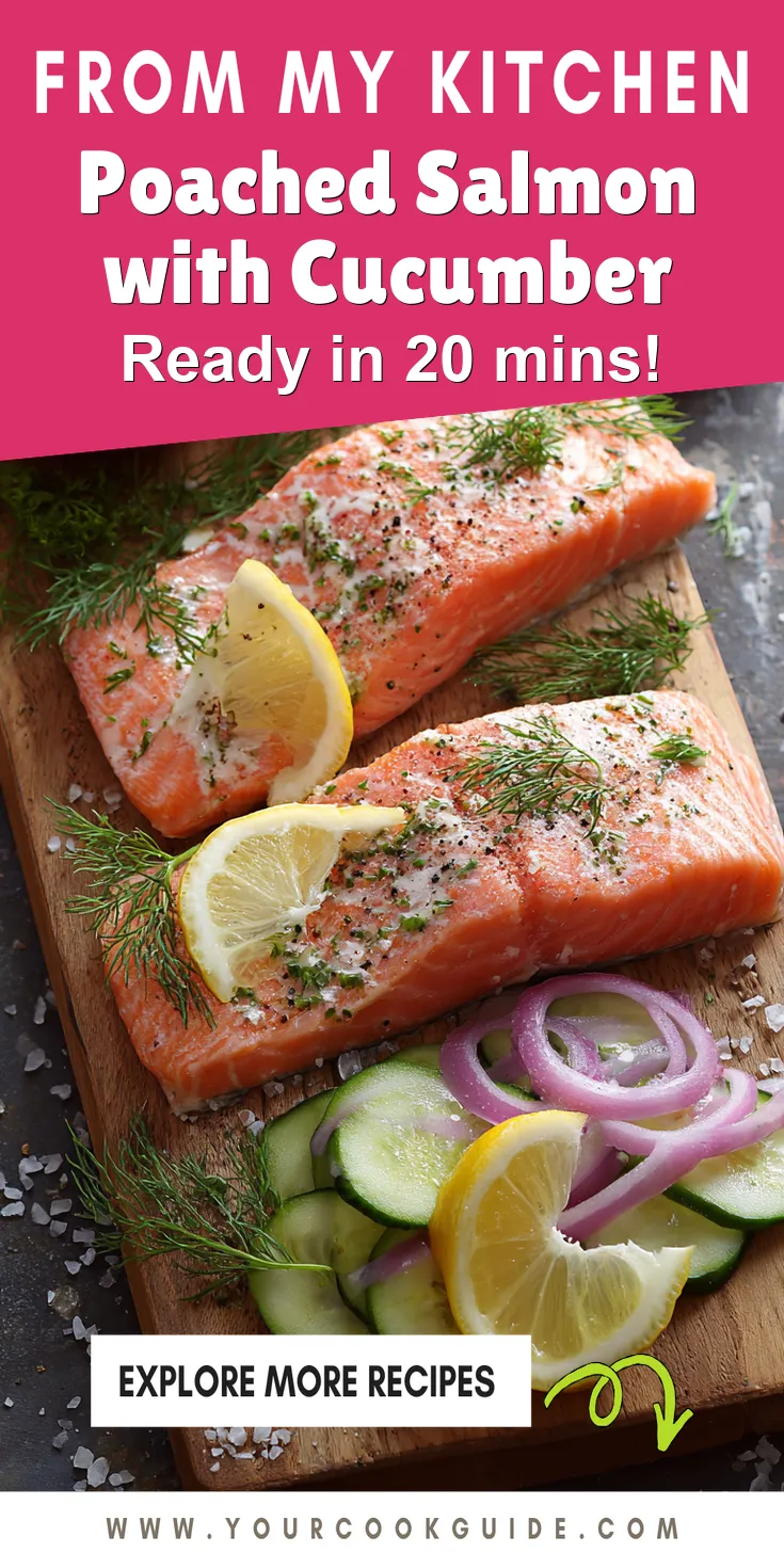 Poached Salmon with Cucumber served warm with cozy spices