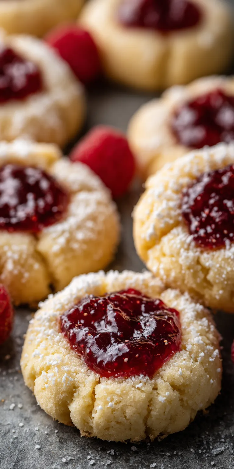 Raspberry Cheesecake Thumbprint Dessert served warm with cozy spices