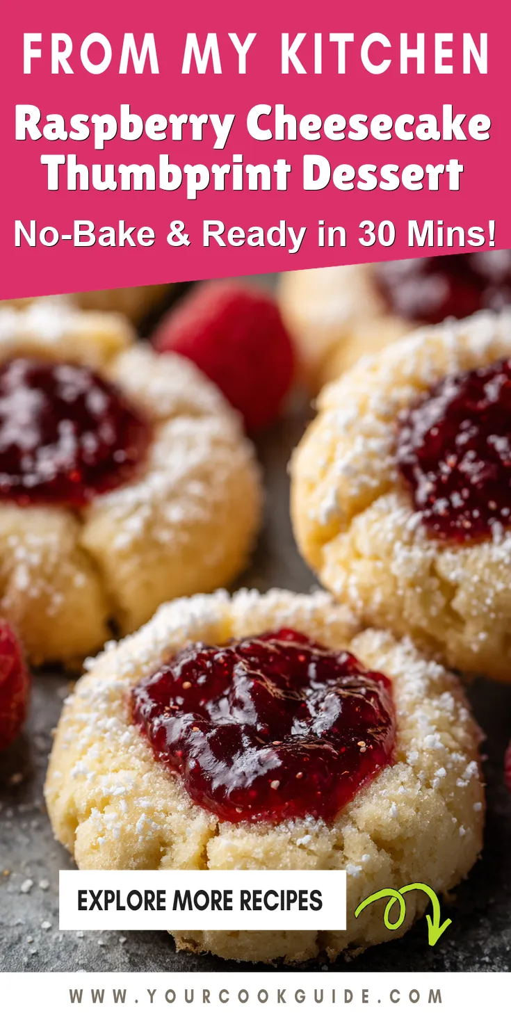 Raspberry Cheesecake Thumbprint Dessert served warm with cozy spices