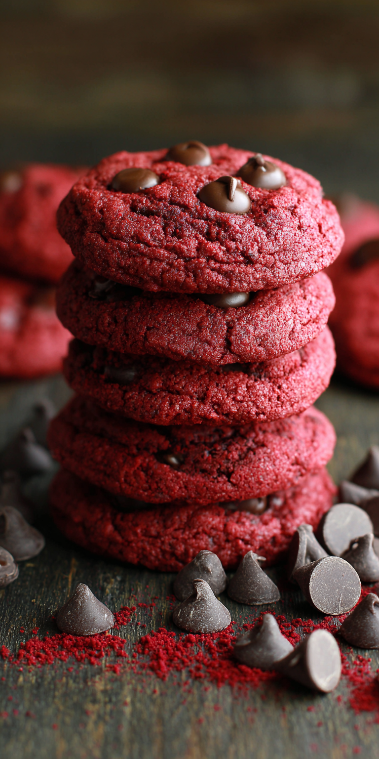 Red Velvet Chocolate Chip Cookies Recipe