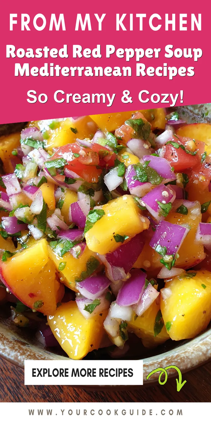 Roasted Red Pepper Soup Mediterranean Recipes served warm with cozy spices