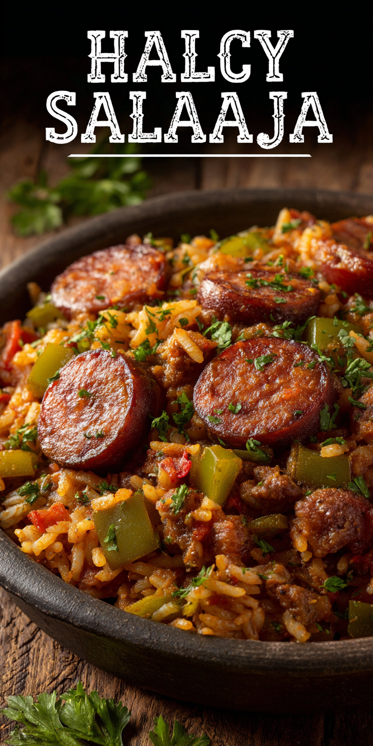 Sausage Jambalaya Quick Dinner served warm with cozy spices
