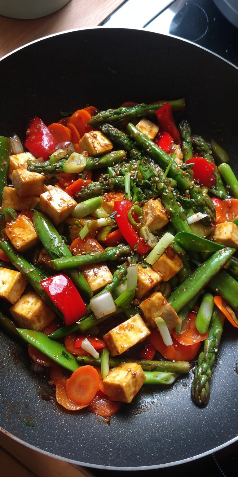 Spring Veggie Stir Fry with Tofu served warm with gentle spices and a cozy aroma