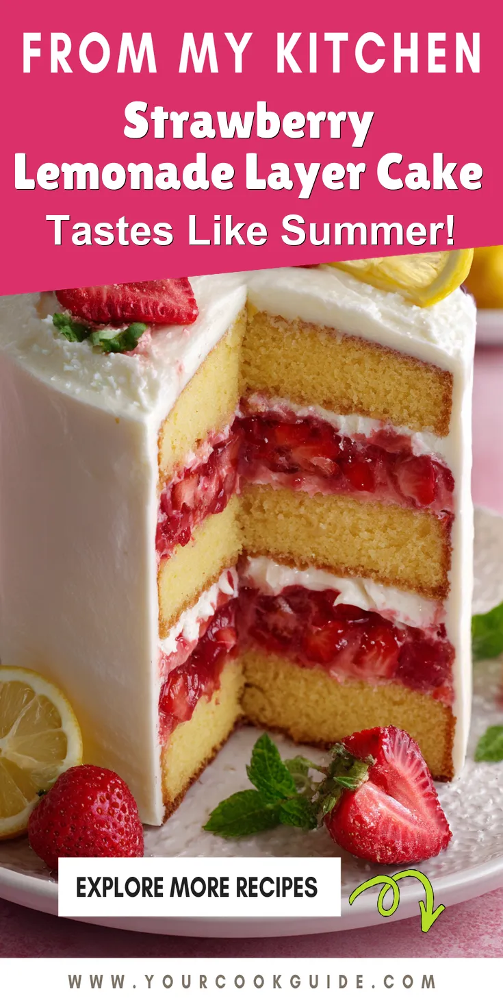 Strawberry Lemonade Layer Cake served warm with cozy spices