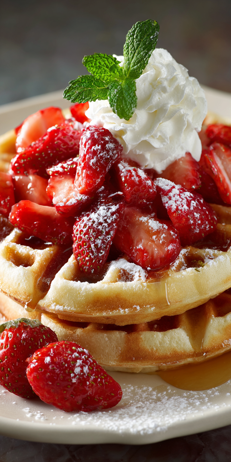Strawberry Shortcake Waffles Breakfast Recipe