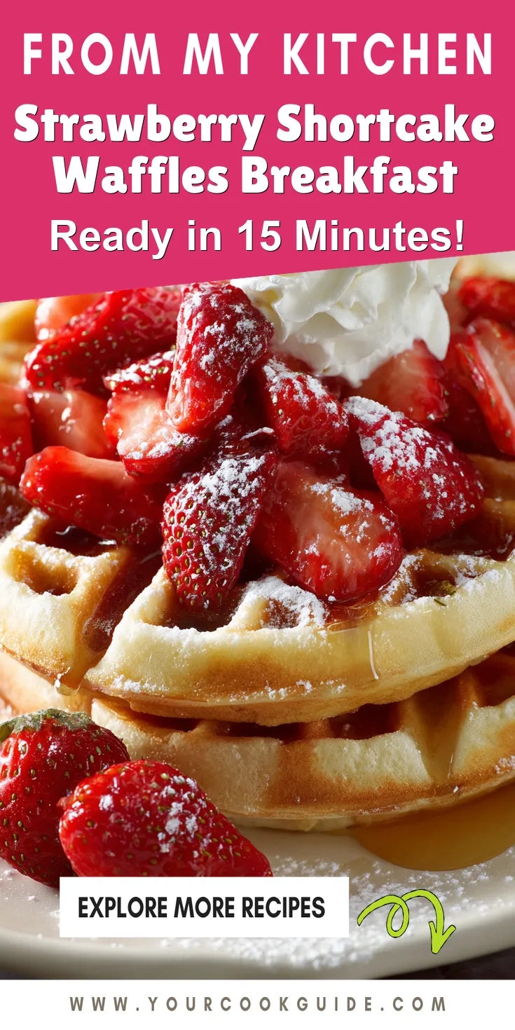 Strawberry Shortcake Waffles Breakfast served warm with cozy spices