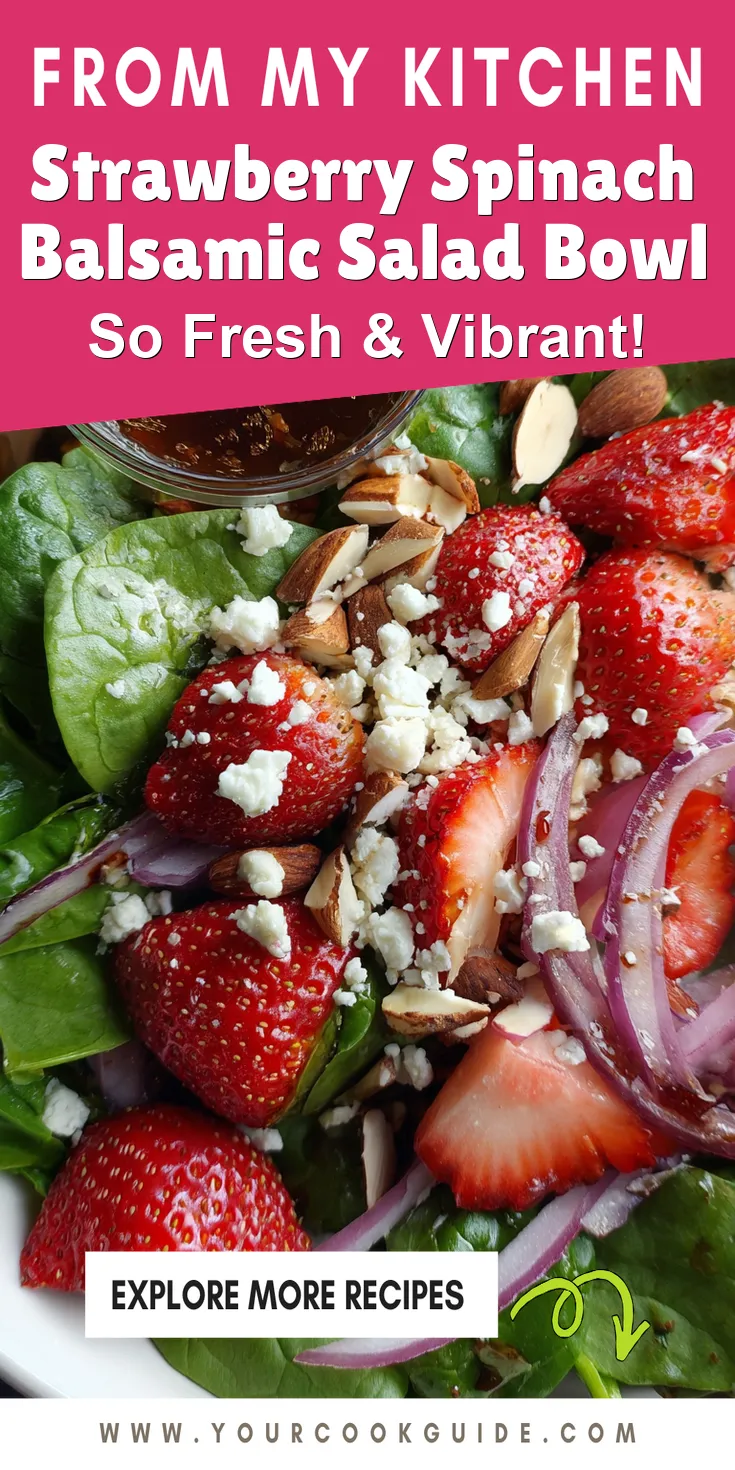Strawberry Spinach Balsamic Salad Bowl served warm with cozy spices