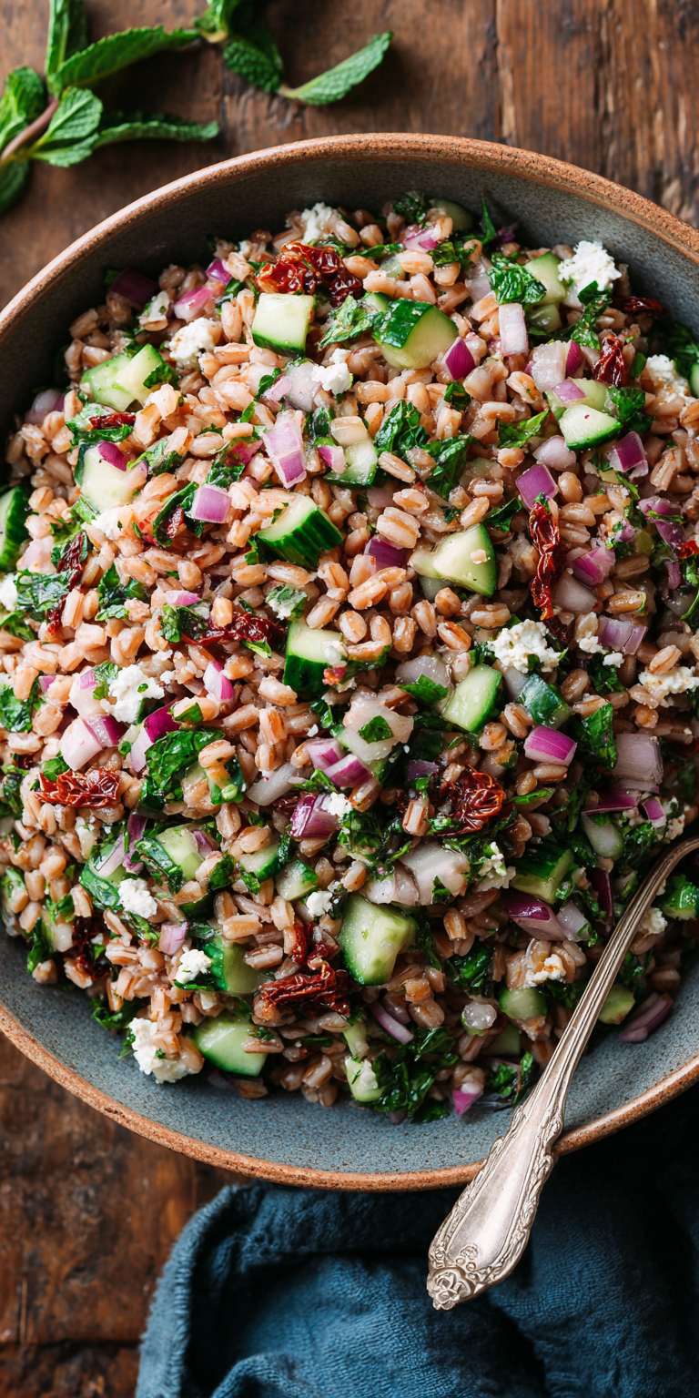 Sun Dried Tomato Farro Salad Recipe