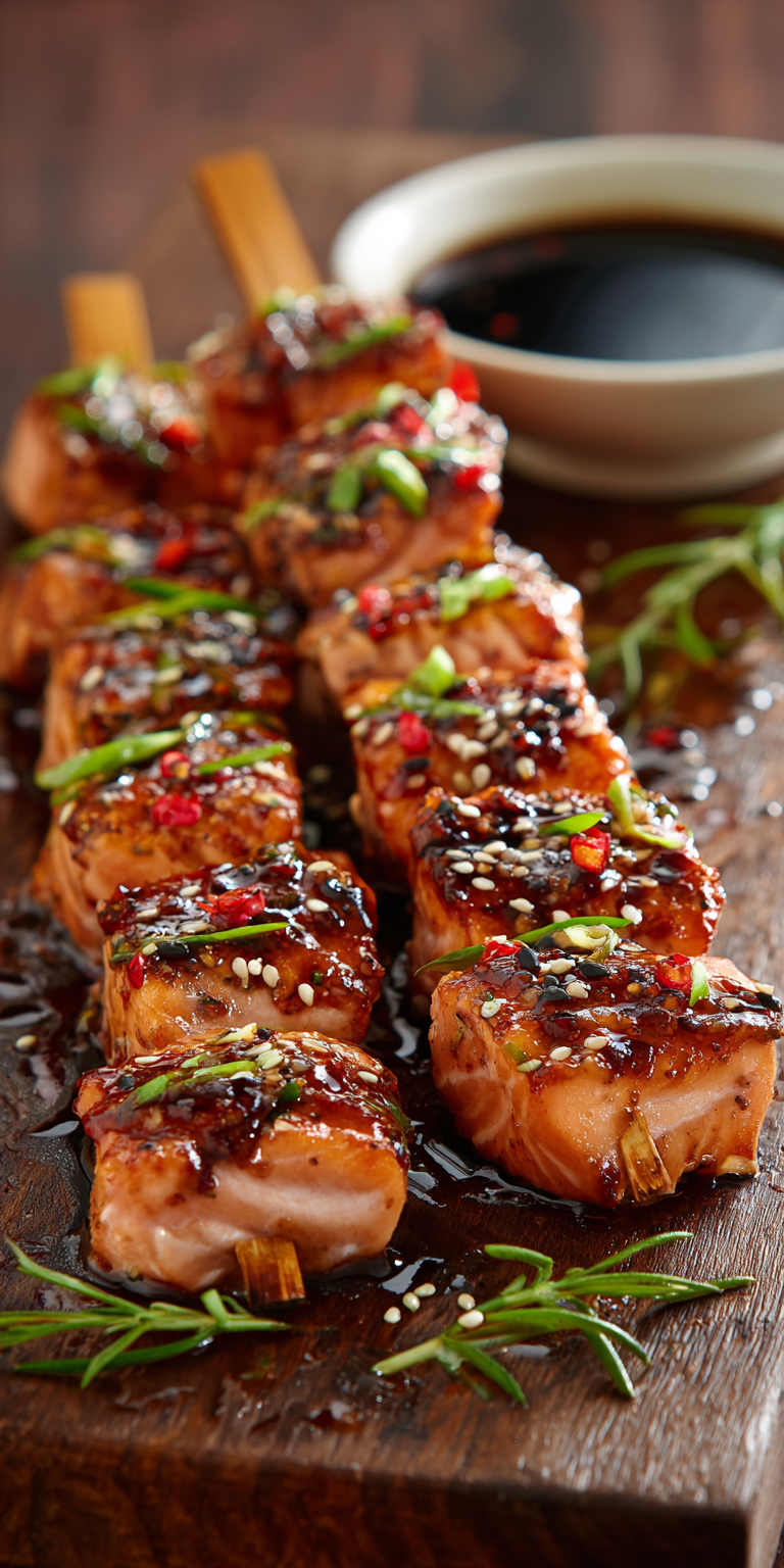 Sweet Chili Salmon Skewers Recipe